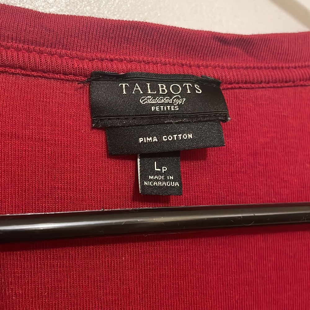 Talbots Embellished Scoop Neck Top | Pima Cotton | size Lp - Picture 5 of 8